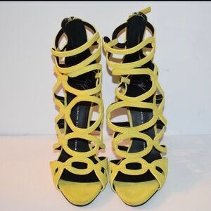 Giuseppe Zanotti Yellow Suede Strappy Heels